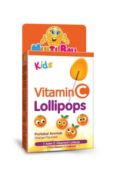 Multiball Kids Vitamin C Lolliops Portakal Aromalı 7 Adet