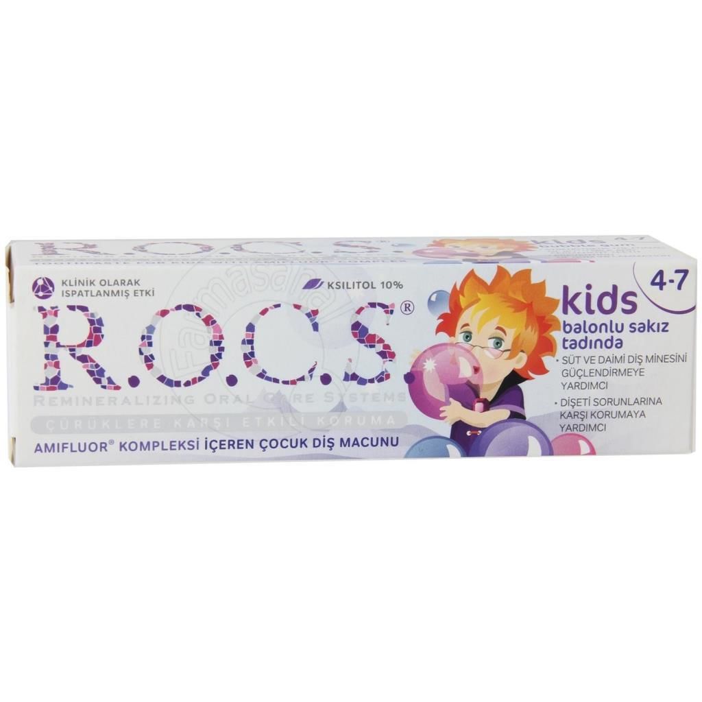 Rocs Kids 4-7 Yaş Balonlu Sakız Tadında Diş Macunu 35 ml