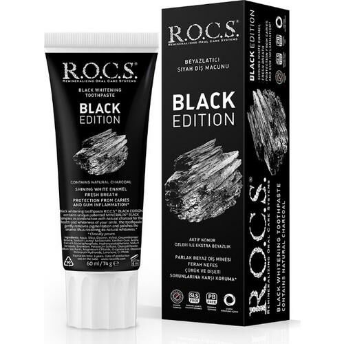 Rocs Black Edition Kömürle Beyazlatıcı Diş Macunu 60 ml
