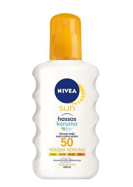 Nivea Sun Hassas Koruma Spf 50+ 200 ml Güneş Spreyi