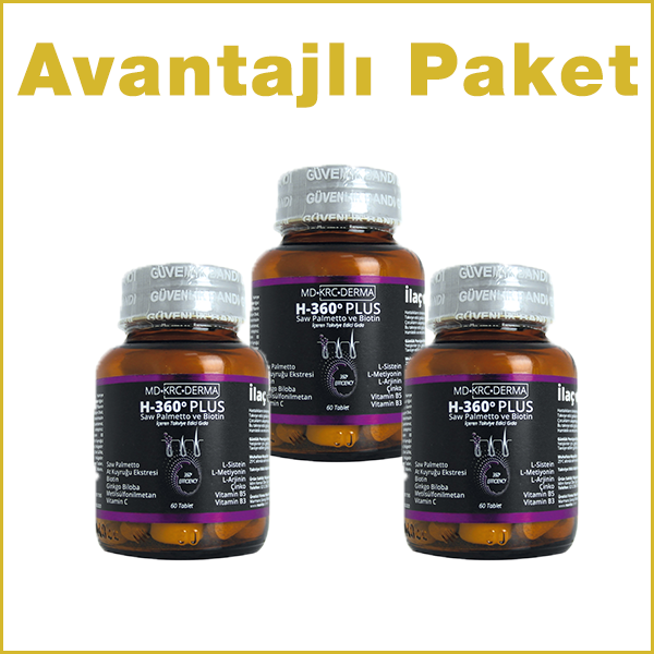 Hair 360 Plus Saw Palmetto ve Biotin 3 x 60 tablet