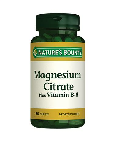 Natures Bounty Magnesium Citrate Plus + B6 60 Kapsül