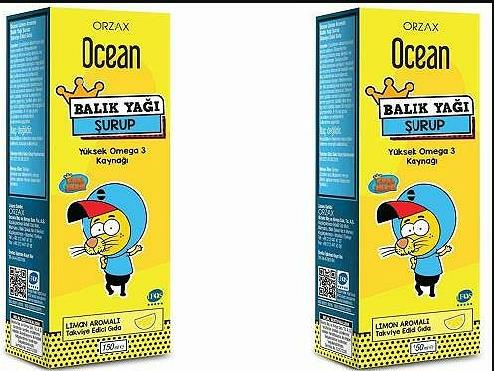 Ocean Kral Şakir Balık Yağı Şurubu Portakal Aromalı 150 ml 2 Adet