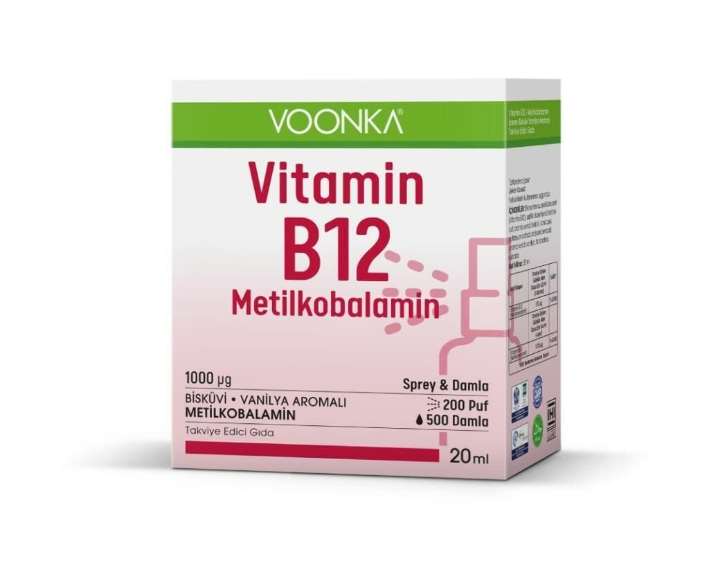 Voonka Vitamin B12 Metilkobalamin Damla /Sprey 20 ml