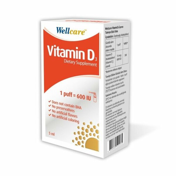 Wellcare Vitamin D3 600 IU 5 ml Sprey