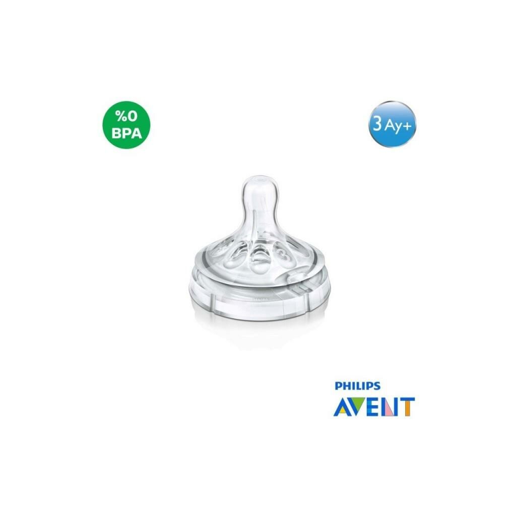 Philips Avent SCF653/27 Natural 2'li Biberon Emziği ( 3m+) / 3 Delik