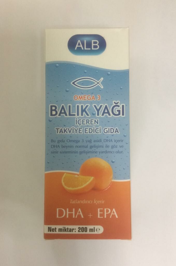ALB Omega 3 Portakal Aromalı Balık Yağı Şurubu 200 ml