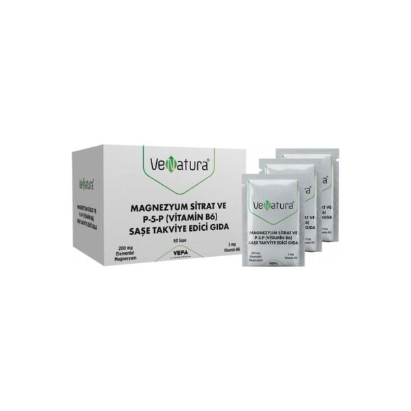 Venatura Magnezyum Sitrat ve P-5-P (Vitamin B6) 60 Saşe