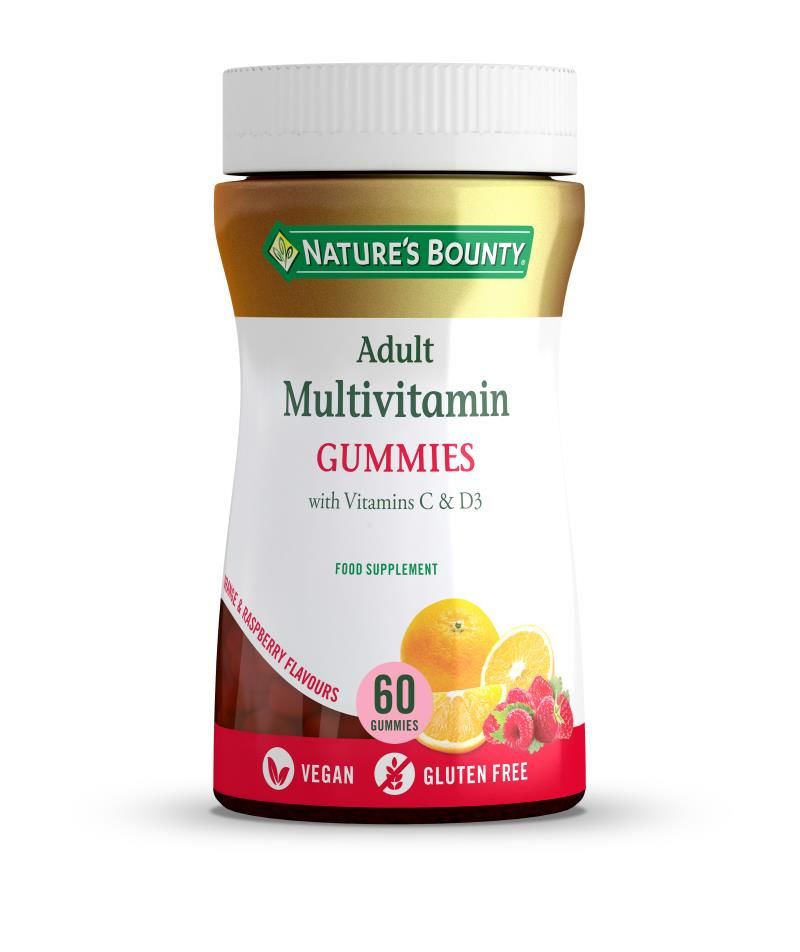 Nature's Bounty Adult Multivitamin Gummies with Vitamin  C + D3 60 Çiğnenebilir Form