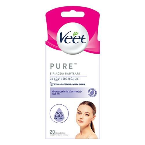 Veet Pure Hipoalerenik Sir Ağda Bantları Yüz - 20 Adet