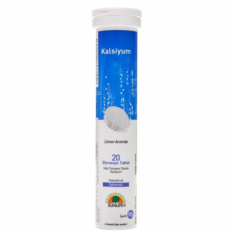 Sunlife Kalsiyum 500 mg 20 Efervesan Tablet