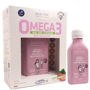 Zade Vital Premium Omega 3 Çilek Aromalı Balık Yağı Şurubu 100ml