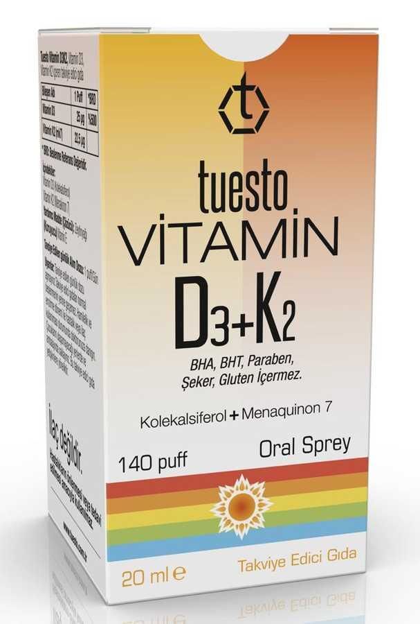 Tuesto Vitamin D3 + K2 Oral Sprey 20 ml 140 Puf