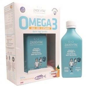 Zade Vital Premium Omega 3 Portakal Aromalı Balık Yağı Şurubu 200ml