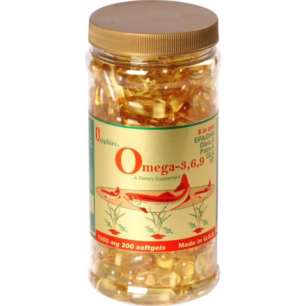 Sapphire Omega 3 6 9 Balık Yağı 1000 mg 200 Kapsül