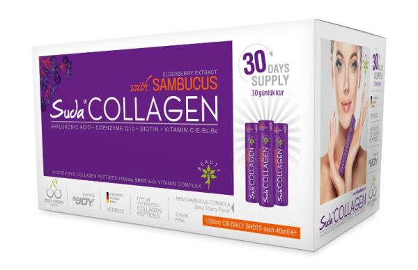 Suda Collagen Sambucus 40 ml x 30 Shots ( Vişne Aromalı )