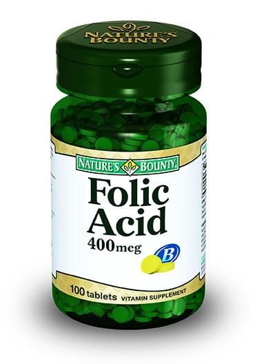 Nature's Bounty Folic Acid 400 mcg 100 Tablet