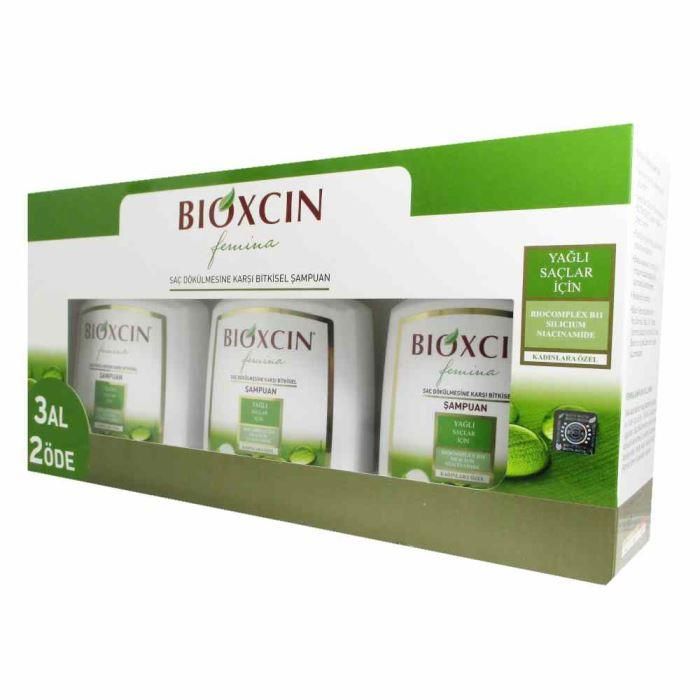 Bioxcin Femina 3 Al 2 Öde Yağlı Saçlar için Şampuan 3x 300 ml