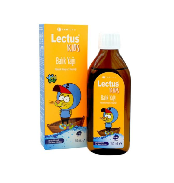 Lectus Kids Kral Şakir Portakal Aromalı Balık Yağı 150 ml