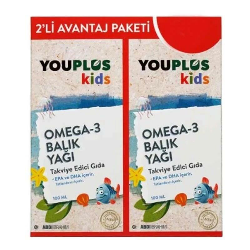 Youplus Kids Omega 3 Balık Yağı 100 ml + 100 ml 1 Alana 1 Bedava