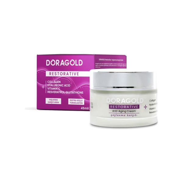 Doragold Restorative Collagen Hyaluoronic Acid Vitamin C Resveratrol Yaşlanma Karşıtı Krem 45 ml