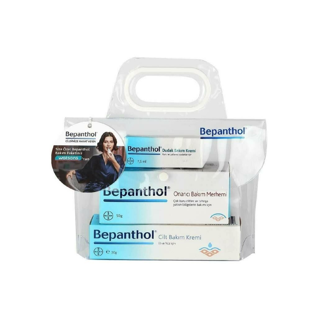 Bepanthol Onarıcı 30 gr +Cilt Bakım 30 gr + Dudak 7,5 ml 3'lü Set