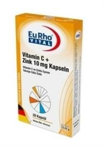 Eurho Vital Vitamin C+Zink 20 Kapsül