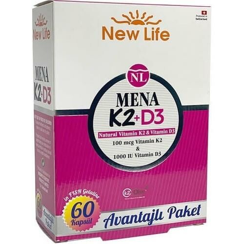 New Life Mena K2+D3 Avantaj Paketi 60 Kapsül