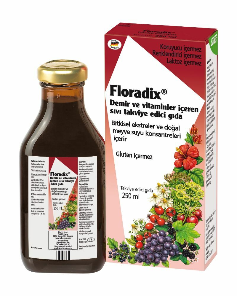 Floradix Demir Ve Vitaminler İçeren Sıvı Takviye Edici Gıda 250 ml