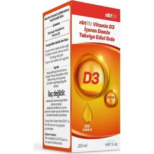 Nbt Life Vitamin D3 1000 IU Damla 20 ml