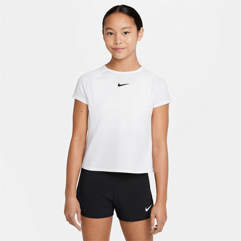 NikeCourt Dri-FIT Victory Genç Kız Çocuk Kısa Kollu Tenis Üstü