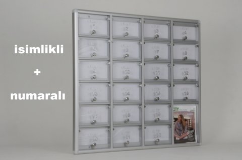 Posta Kutusu 22 Daire İsimlikli Numaralı A4 Hazneli