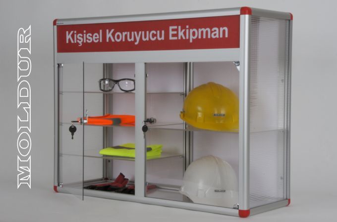 Kişisel Koruyucu Donanım Dolabı Kilitli Ayarlanabilir Dört Raflı