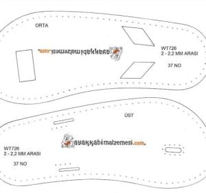 Bayan Sandalet 37no PDF Şablonu WT726 Deri El Aletleri