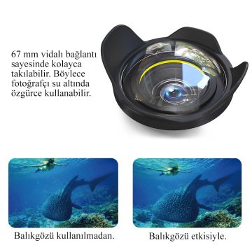 Sea Frogs 67 mm. Optik Balık Gözü Lens