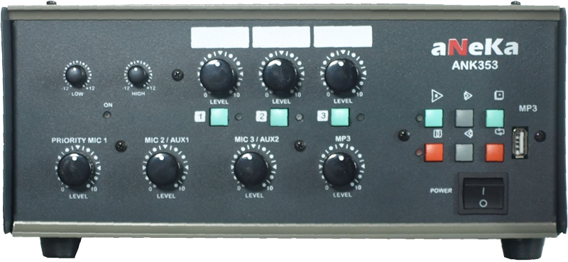 ATAK ANK353 3x60 Watt 3 Bölgeli Hat Trafolu Mikser Amfi
