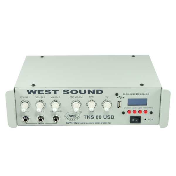 WEST SOUND TKS 80 USB TR Hat Trafolu 3 Kanallı Mikserli Amfi