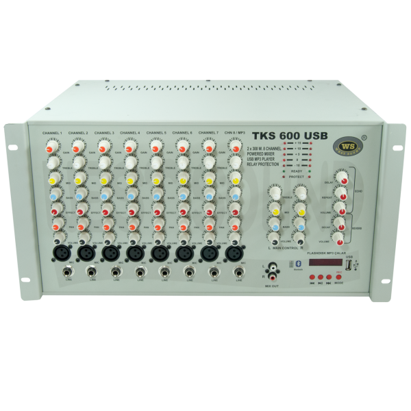 WEST SOUND TKS 600 EF USB 2x300 Watt Efektli Mikser Amfi