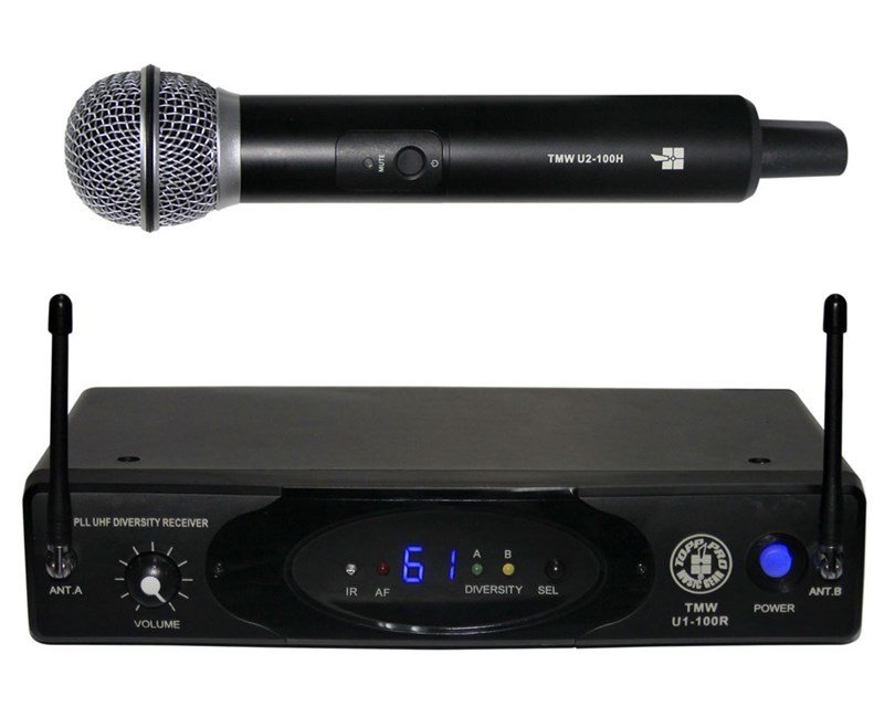 TOPP PRO TMW U1-100R Receiver ve 1 EL Telsiz Mikrofon