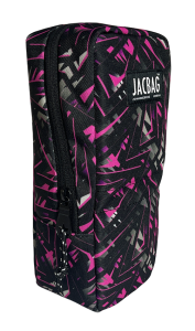 Jacbag Standup Case-Masa Üstü Kalemlik Stand Pen Case-Pembe Geometrik