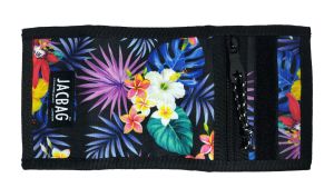 Jacbag Wallet-Cırtlı Cüzdan Wallet-Mor Yapraklı
