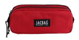 Jacbag Dual Pouch-İki Bölmeli Kalem Kutusu Dual Pouch-Kırmızı