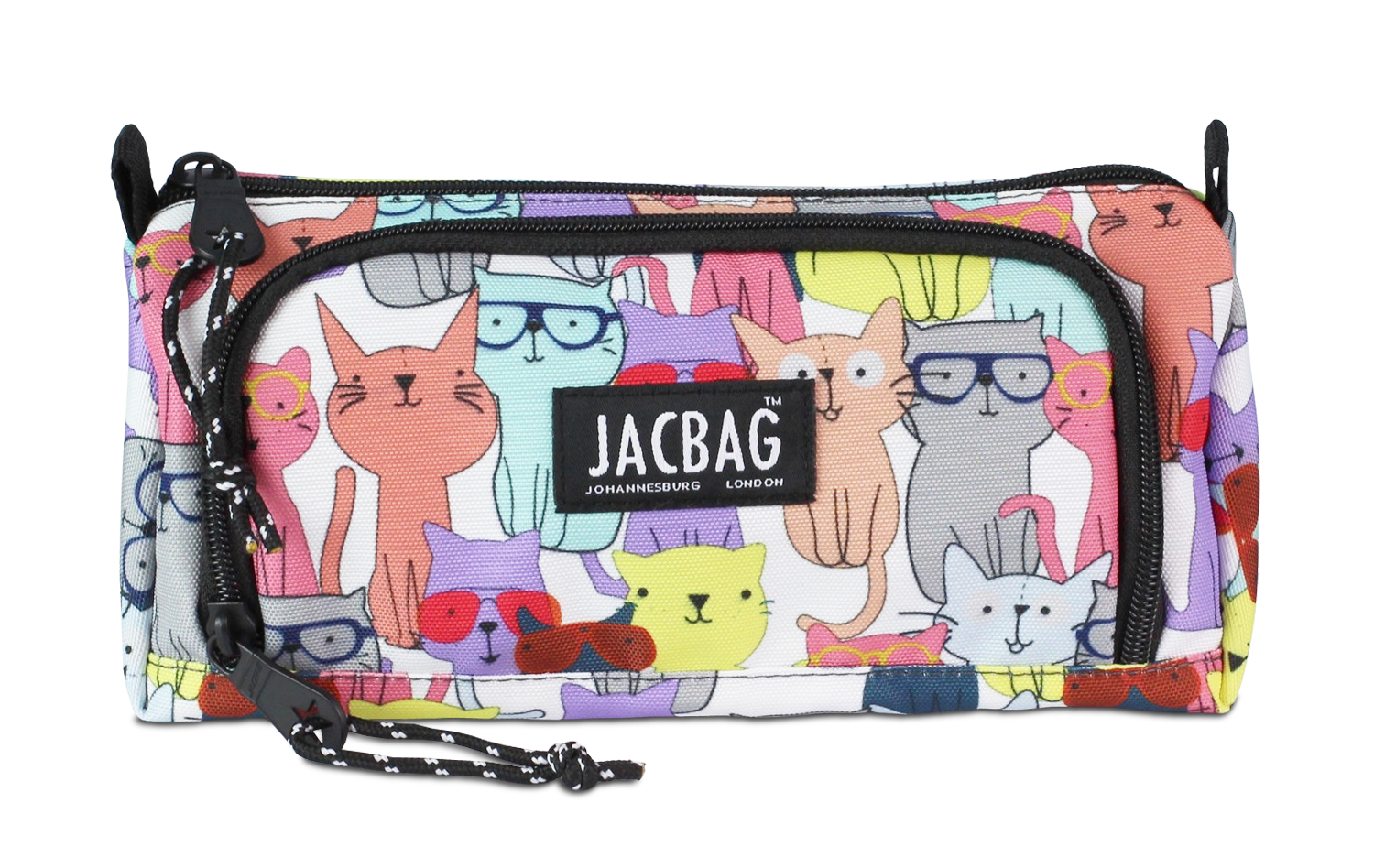 Jacbag Prime XL-Lastik Ayraçlı İki Bölmeli Kalem Kutusu Prime XL-Sarı Kedi