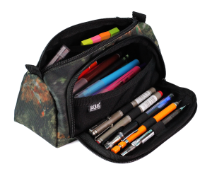 Jacbag Prime XL-Lastik Ayraçlı İki Bölmeli Kalem Kutusu Prime XL-Yeşil Yapraklı
