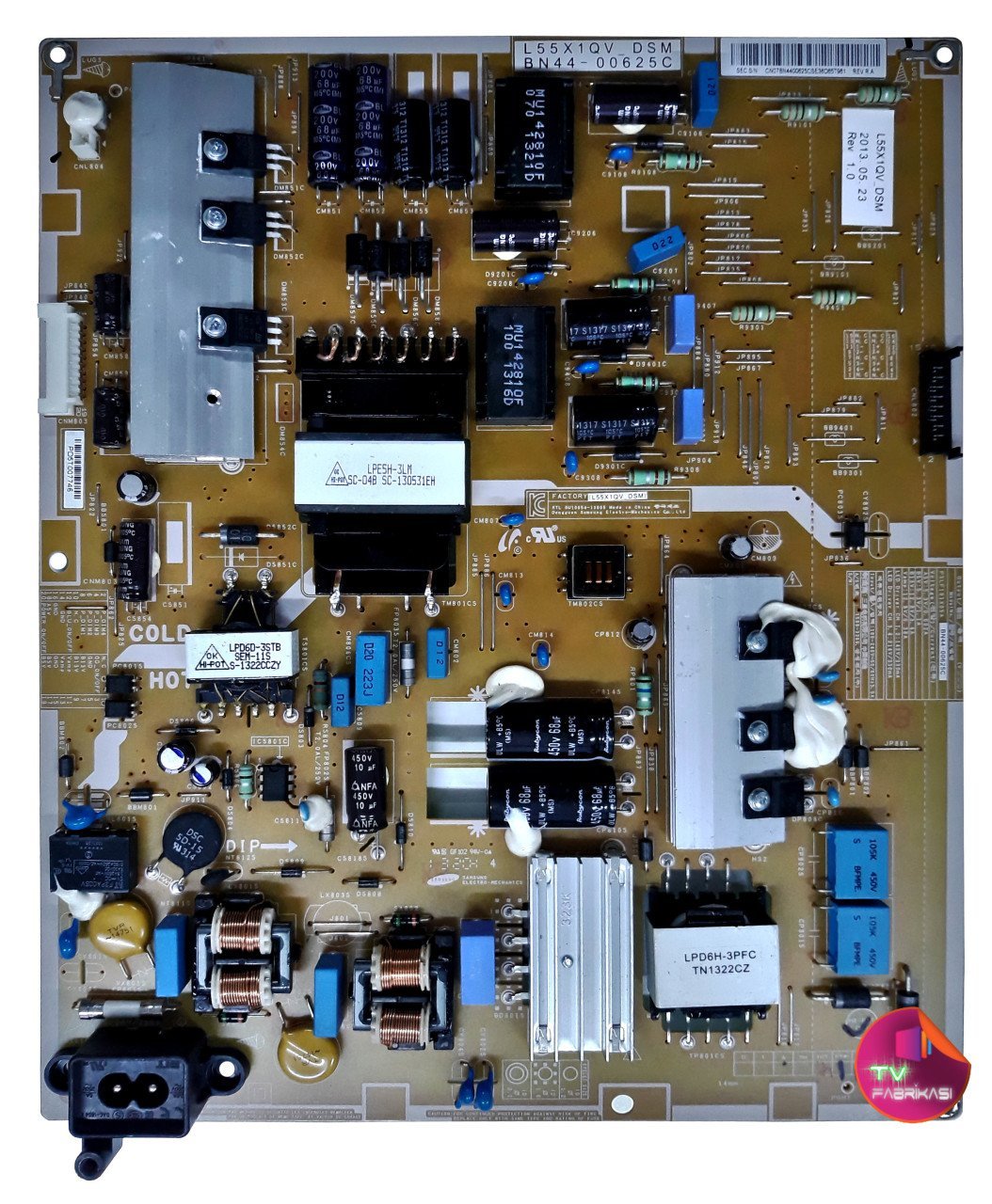 BN44-00625C , L55X1QV-DSM , REV 1.0 , UA55F6400AJ , POWER BOARD , SAMSUNG BESLEME