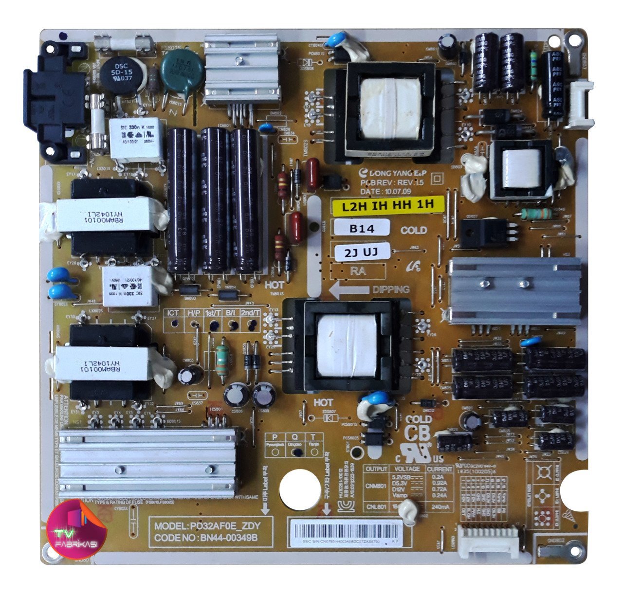 BN44-00349B , PD32AF0E_ZDY , REV 1.5 , LTF320AP10 , UE32C4000 , POWER BOARD , SAMSUNG BESLEME