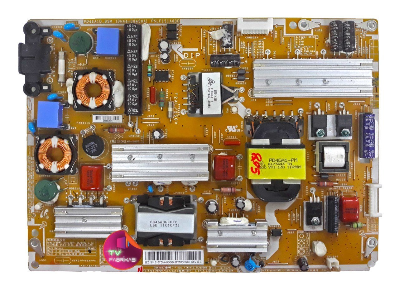 BN44-00458A , PD46A1D_BSM , PSLF151A03D , POWER BOARD , SAMSUNG BESLEME