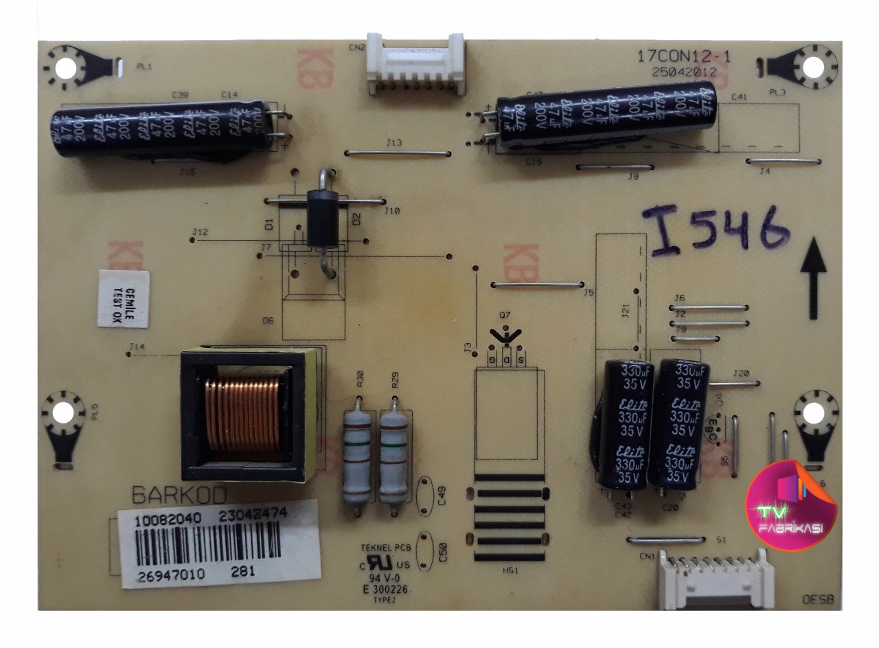 17CON12-1 , 25042012 , 23042474 , 10082040 , LC420EUF-FEP1 , VESTEL LED DRIVER BOARD