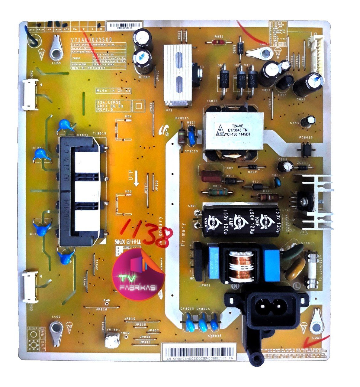 V71A00023500 , PSIV400601A , REV 1.0 , T24_LIPS2 , V236H1-L03 , 24HV10G , TOSHIB , POWER BOARD , SAMSUNG BESLEME