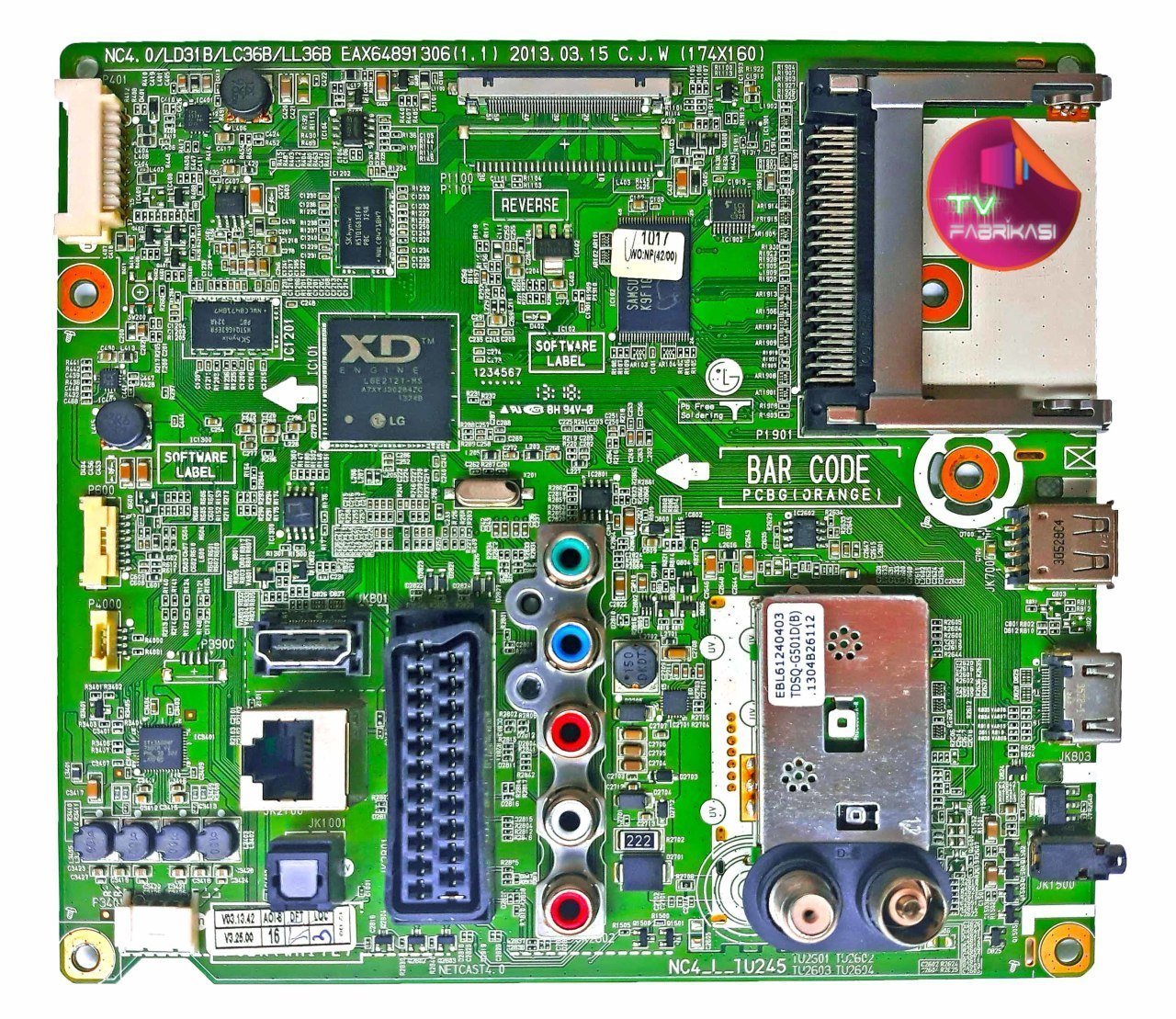 EAX64891306(1.1) , EBT62391017 , 42LA613S , 32LA6 , LG ANAKART , MAINBOARD